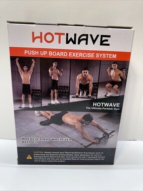 HOTWAVE Push Up Board Exercise System Portable Home Gym w/ Resistance Bands NEW